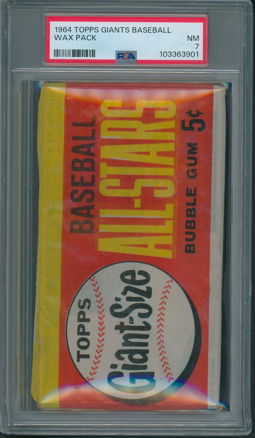 1964 Topps Giants Baseball Unopened Wax Pack PSA 7 *3901