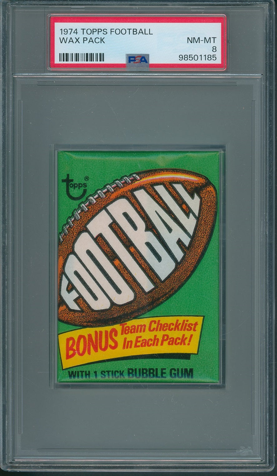 1974 Topps Football Unopened Wax Pack PSA 8 *1185
