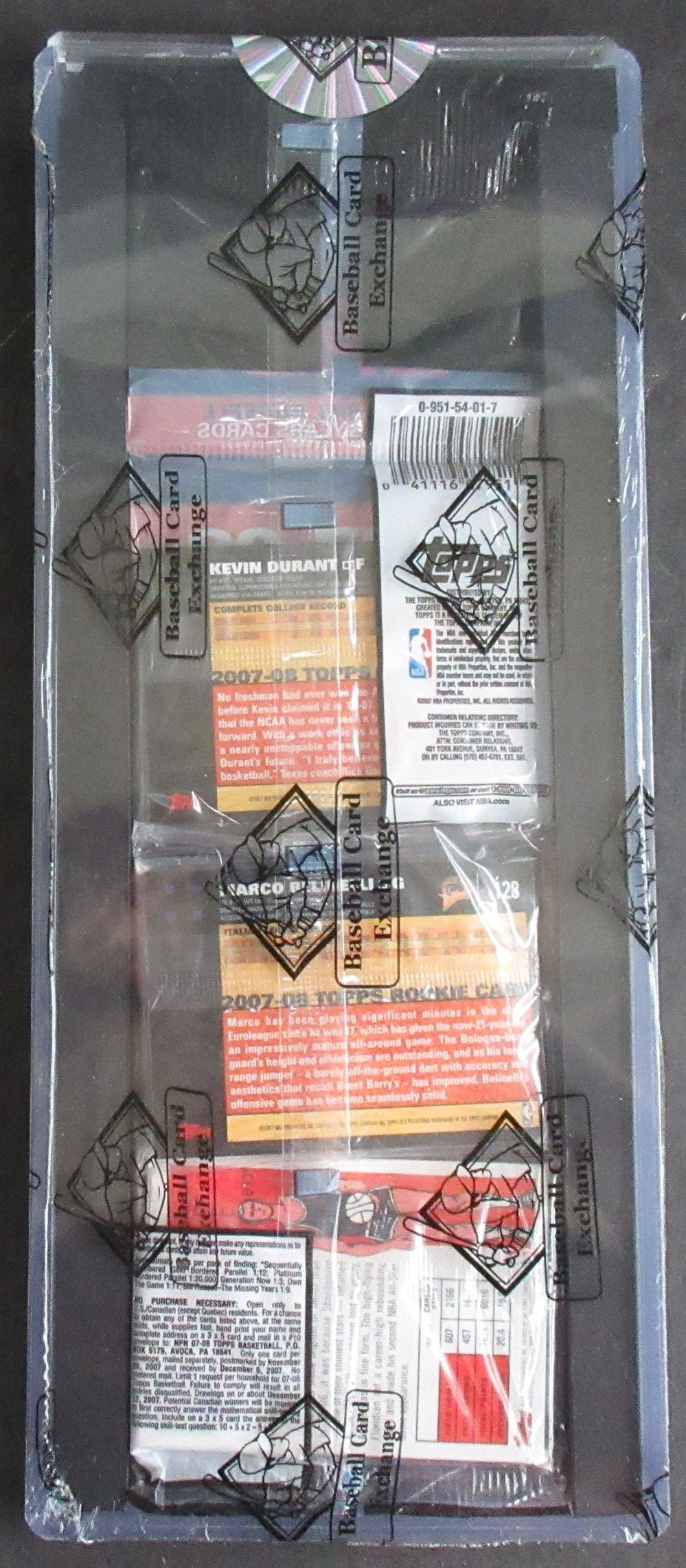 2007/08 Topps Basketball Unopened Rack Pack (Durant Back #1) (BBCE)