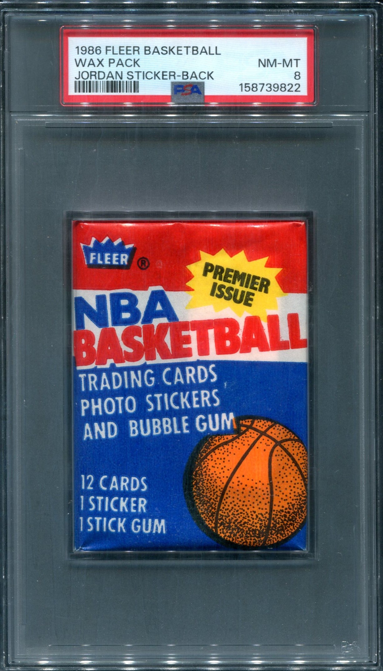 1986 1986/87 Fleer Basketball Unopened Wax Pack PSA 8 Jordan Sticker Back *9822
