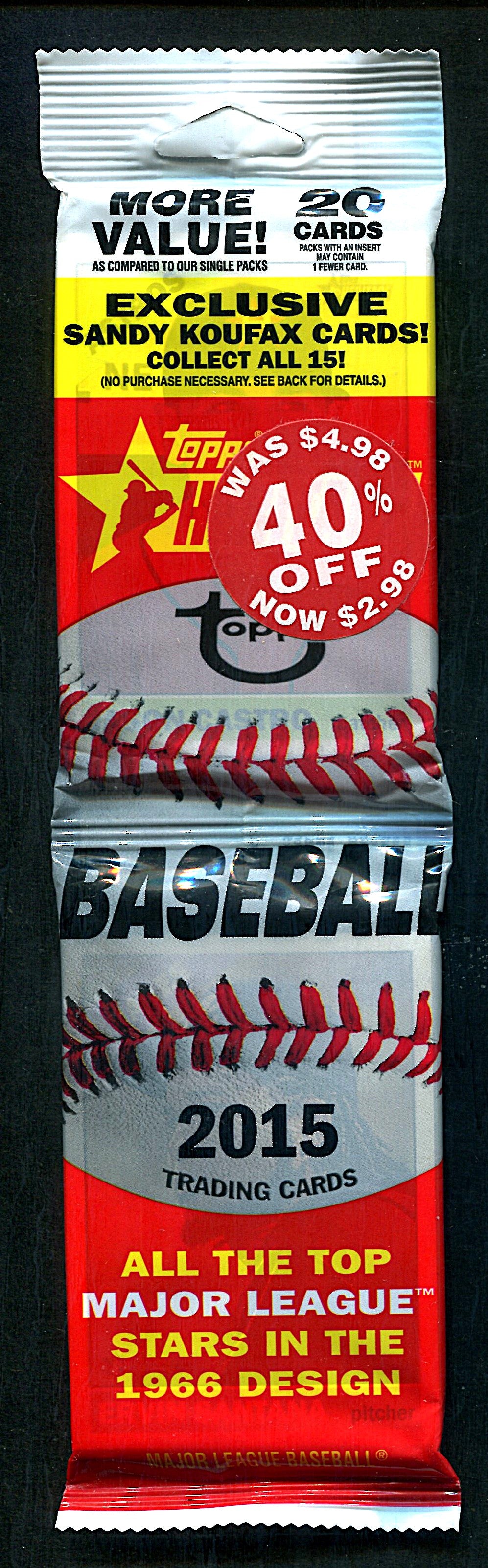 2015 Topps Baseball Unopened Value Hanger Pack (Koufax) (20)