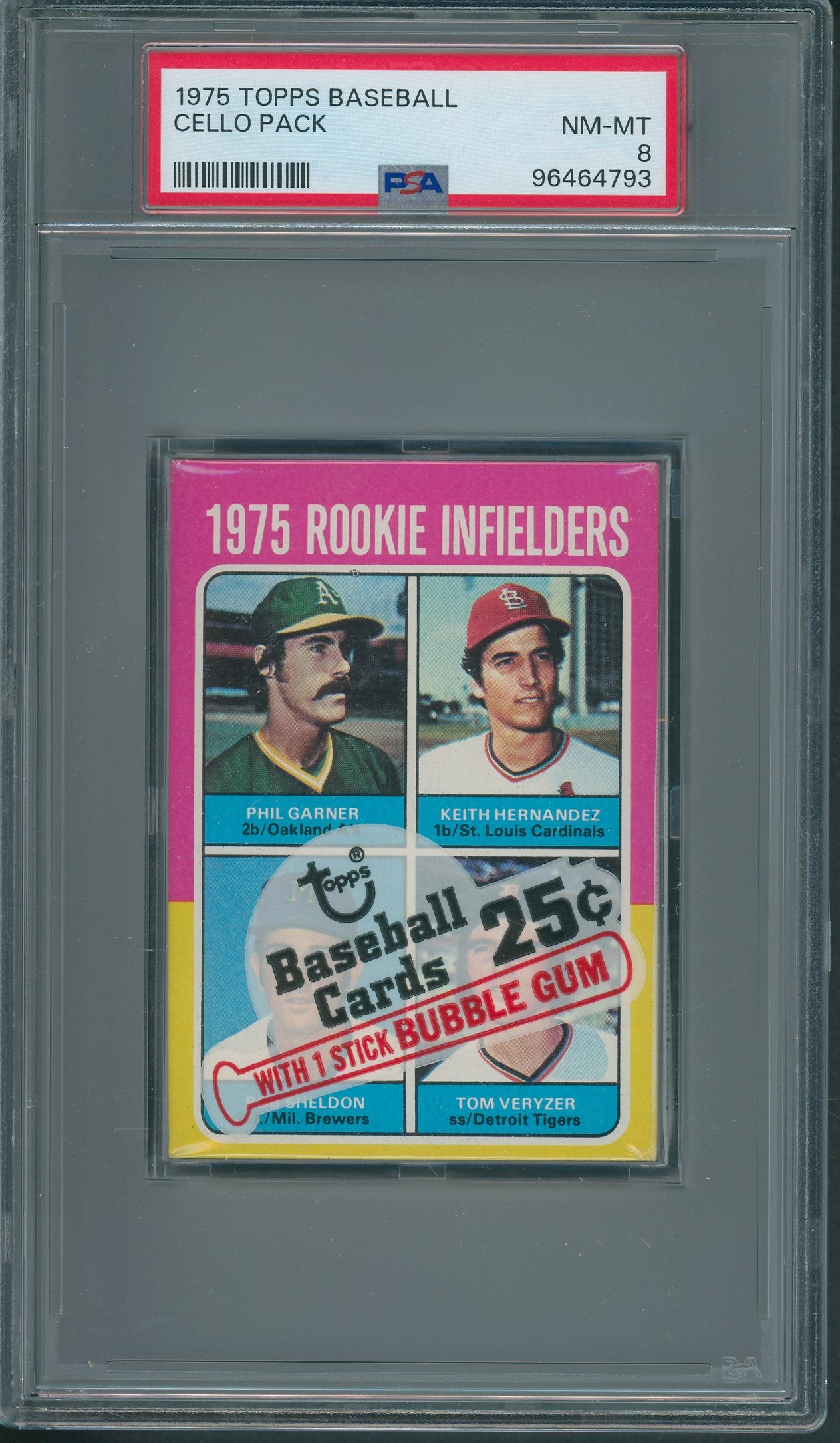 1975 Topps Baseball Unopened Cello Pack PSA 8 Hernandez Top *4793