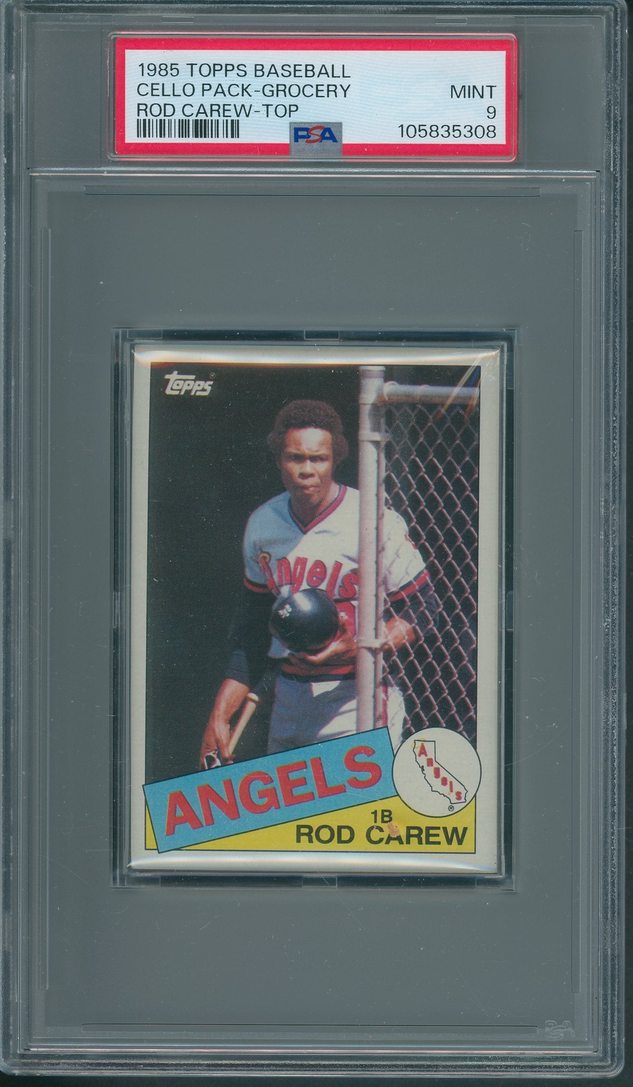 1985 Topps Baseball Unopened Grocery Cello Pack Carew Top PSA 9 *5308