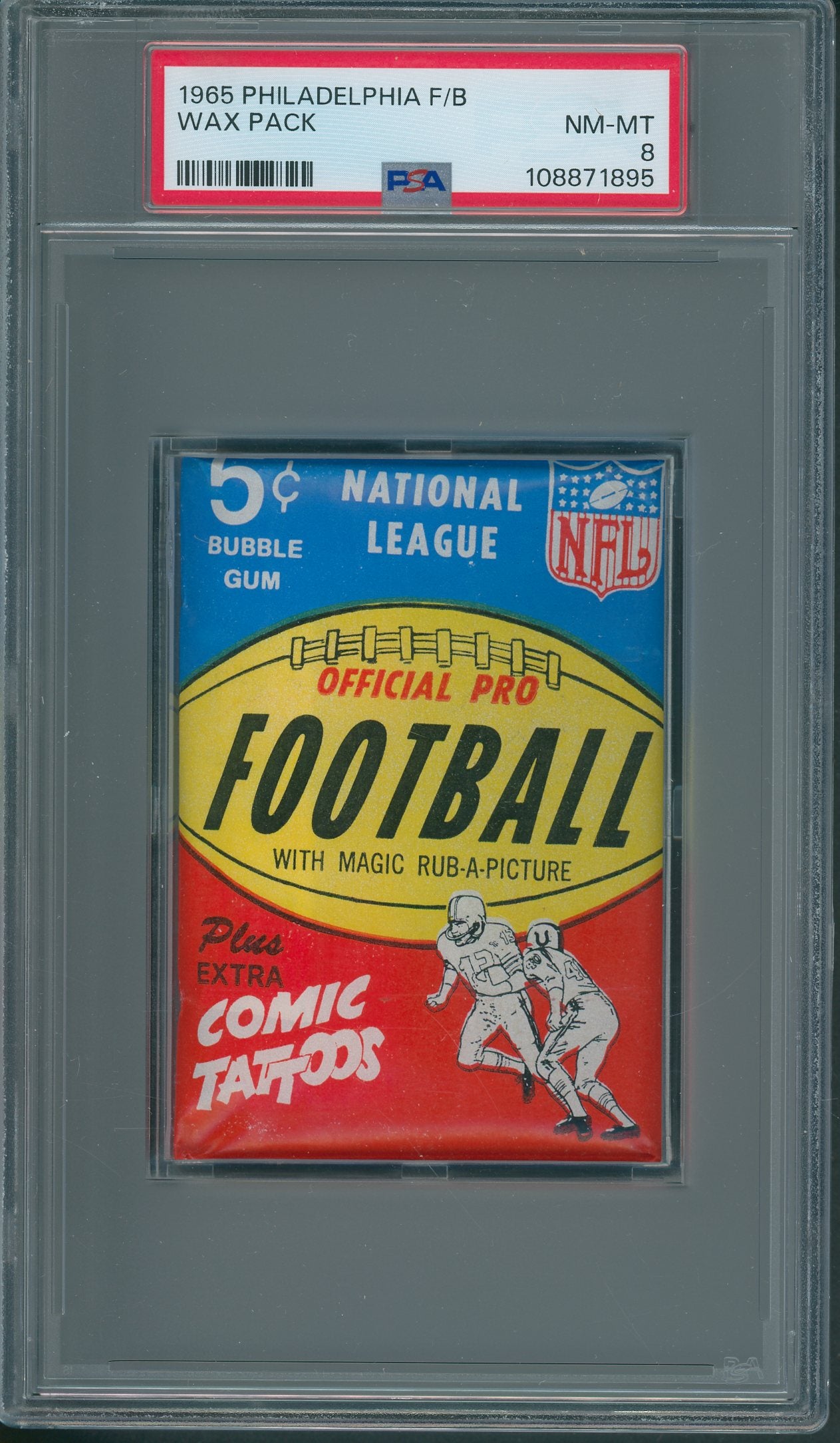 1965 Philadelphia Football Unopened Wax Pack PSA 8 *1895