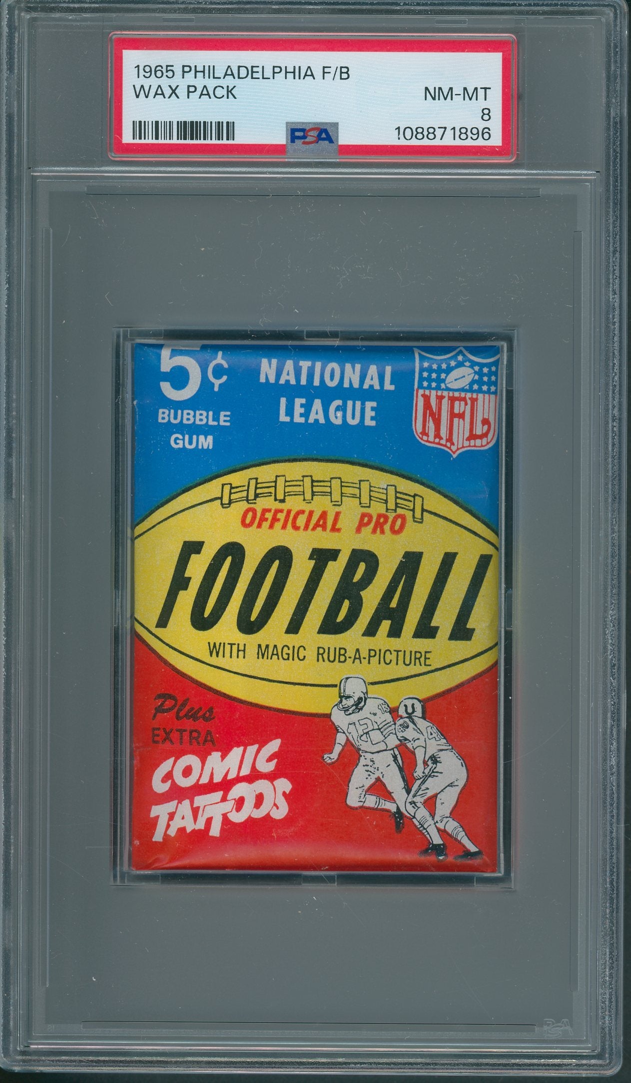 1965 Philadelphia Football Unopened Wax Pack PSA 8 *1896