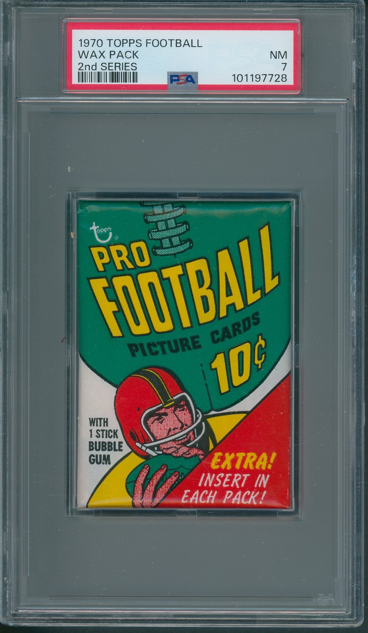 1970 Topps Football Unopened 2nd Series Wax Pack PSA 7 *7728
