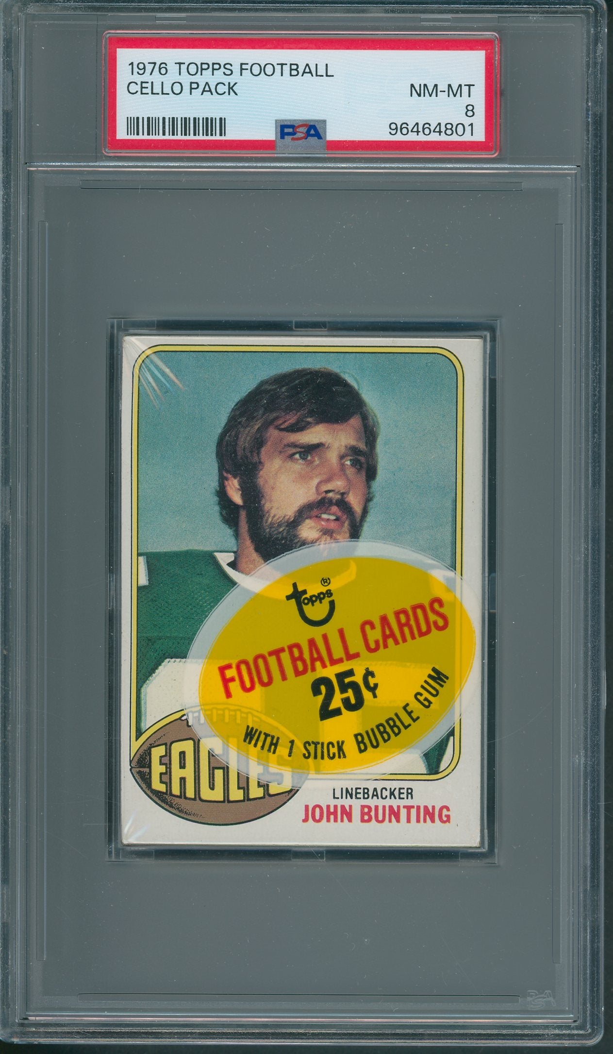 1976 Topps Football Unopened Cello Pack PSA 8 *4801
