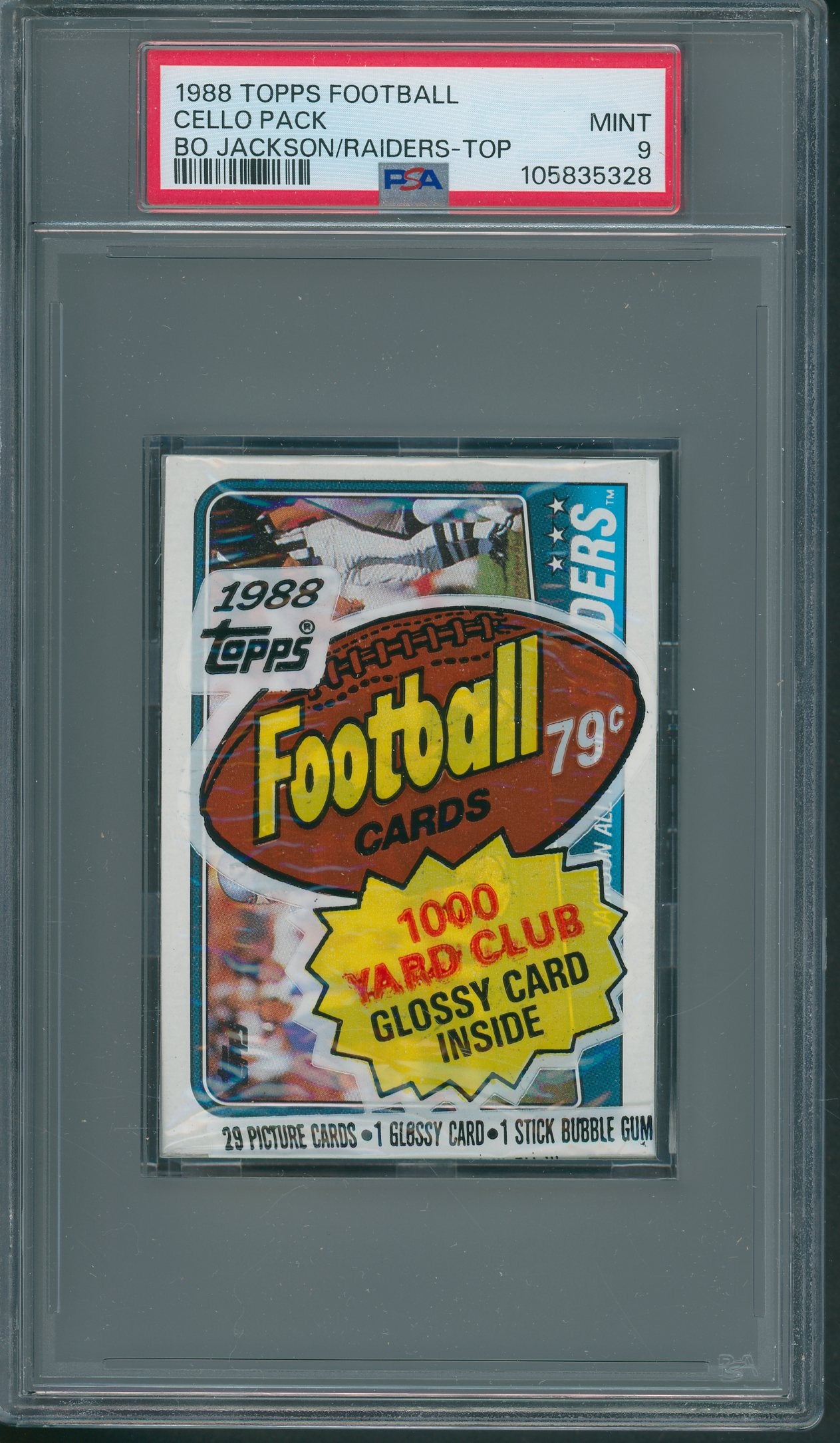1988 Topps Football Unopened Cello Pack PSA 9 Jackson/Raiders Top *5328