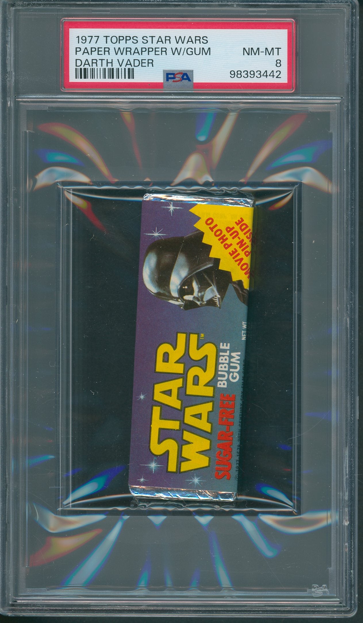 1977 Topps Star Wars Paper Wrapper W/Gum PSA 8 Darth Vader *3442