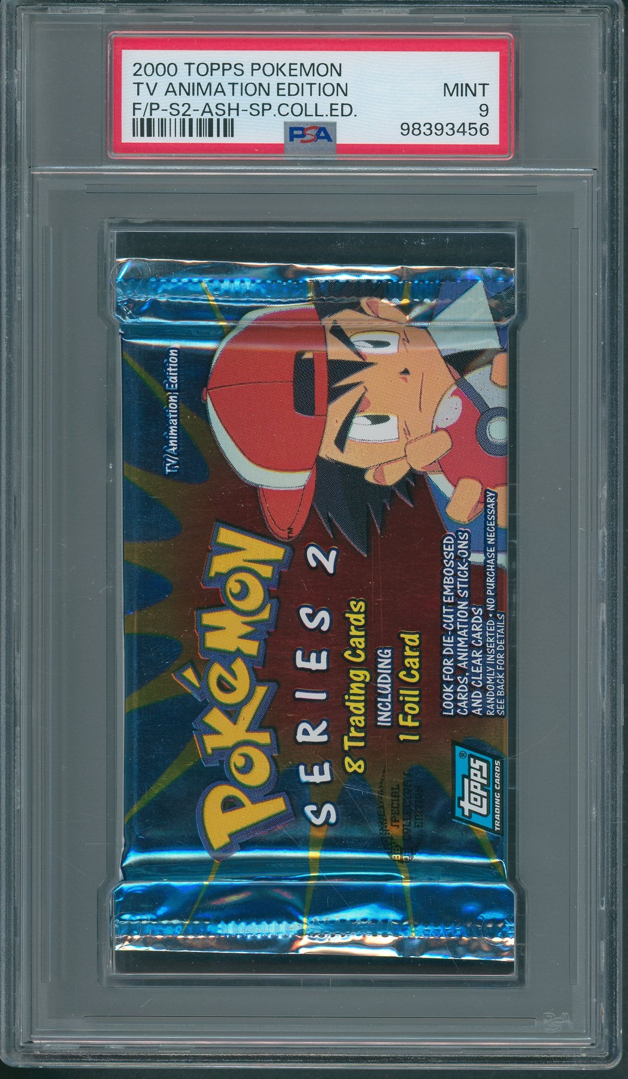2000 Topps Pokemon TV Animation Edition Series 2 Pack PSA 9 Ash Special Collectors Edition *3456