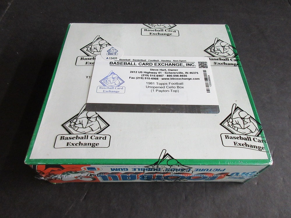 1981 Topps Football Unopened Cello Box (BBCE) (Payton Top)