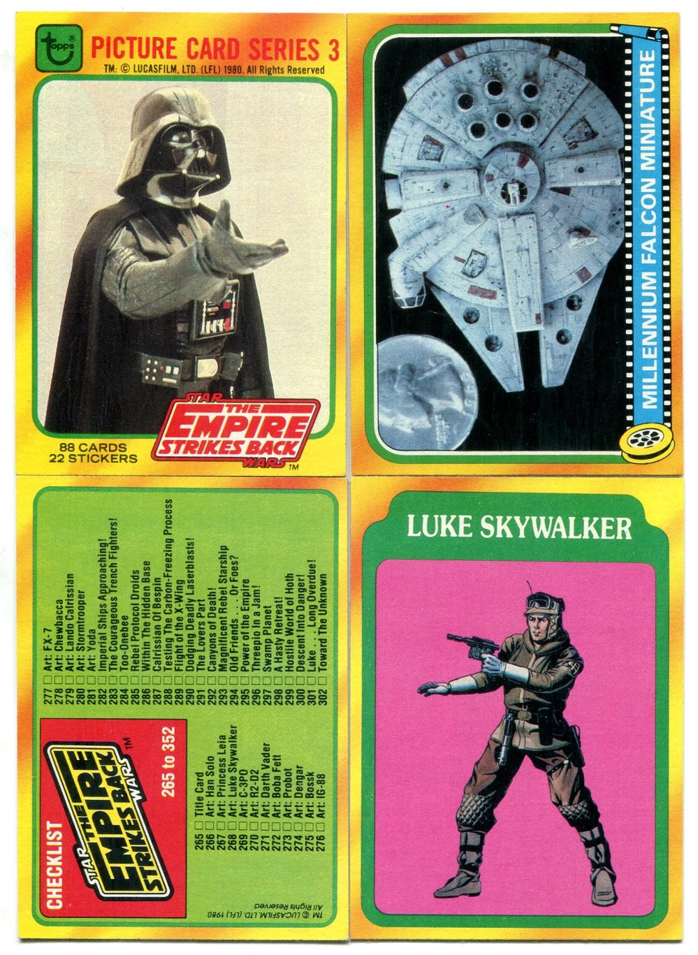 1980 Topps Empire Strikes Back Complete Series 3 Set NM/MT (88) (23-165)