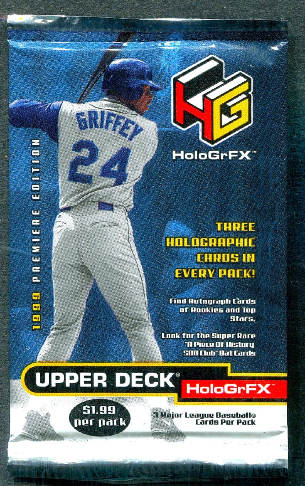 1999 Upper Deck HoloGrFX Baseball Unopened Pack (Pre-Priced) (3)