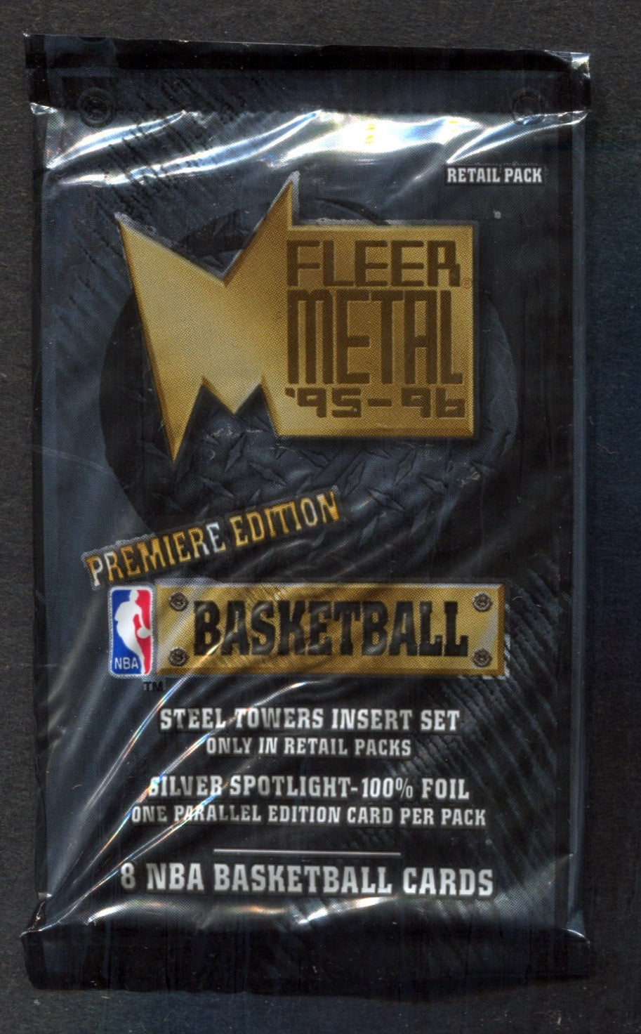 1995/96 Fleer Metal Basketball Unopened Series 1 Pack (Retail) (8)