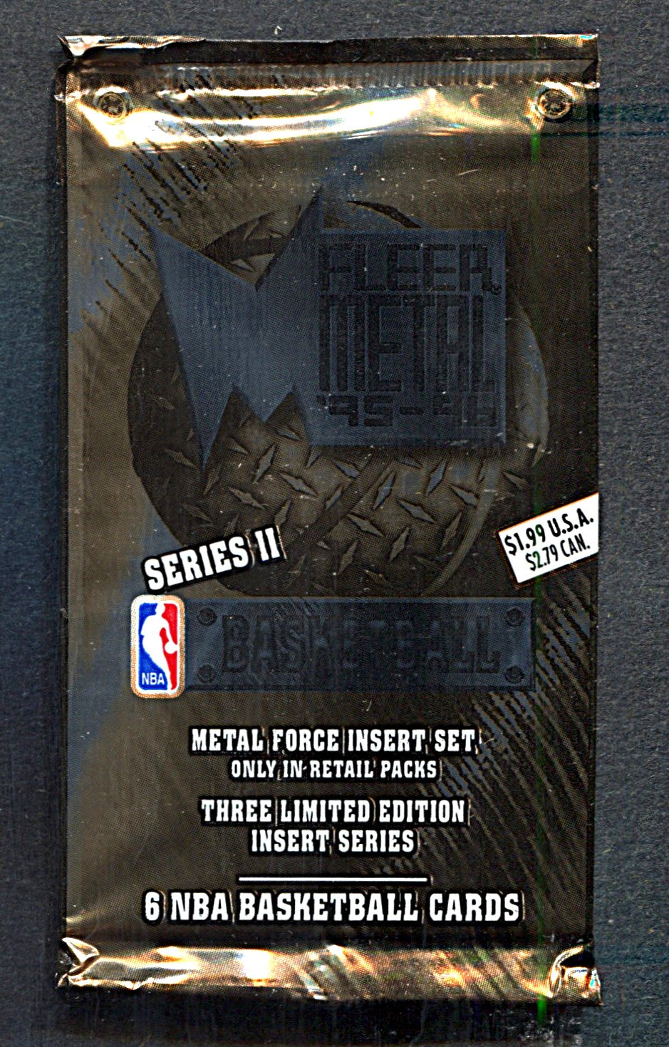 1995/96 Fleer Metal Basketball Unopened Series 2 Pack (Pre-Priced) (Retail) (6)