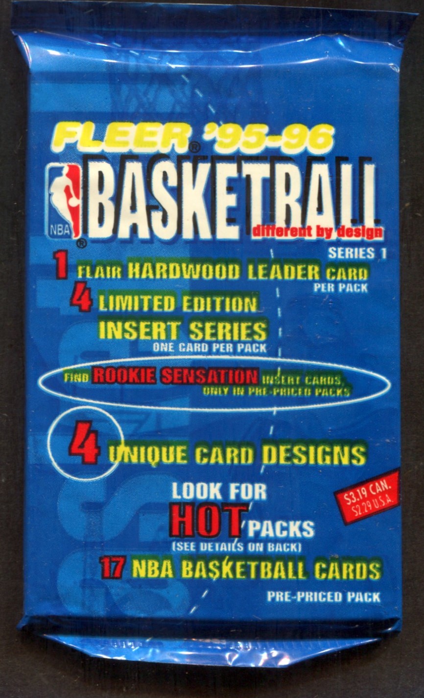 1995/96 Fleer Basketball Unopened Series 1 Pack (Retail) (Pre-Priced) (17)