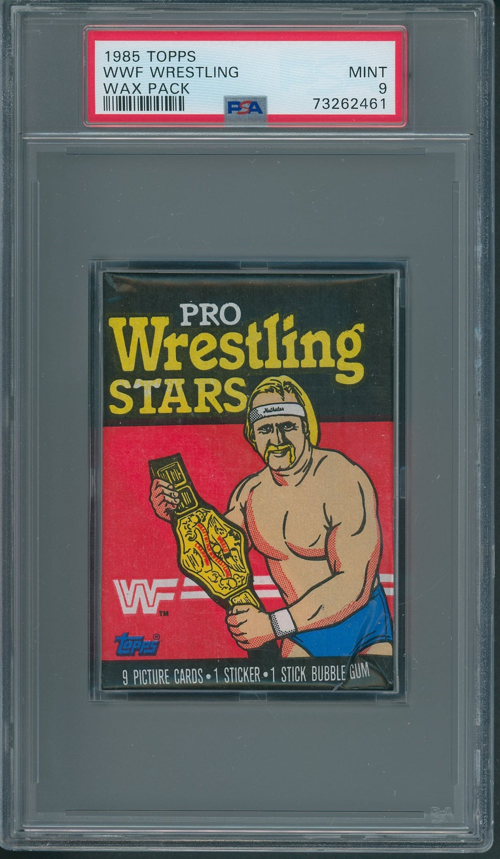 1985 Topps WWF Pro Wrestling Stars Unopened Wax Pack PSA 9