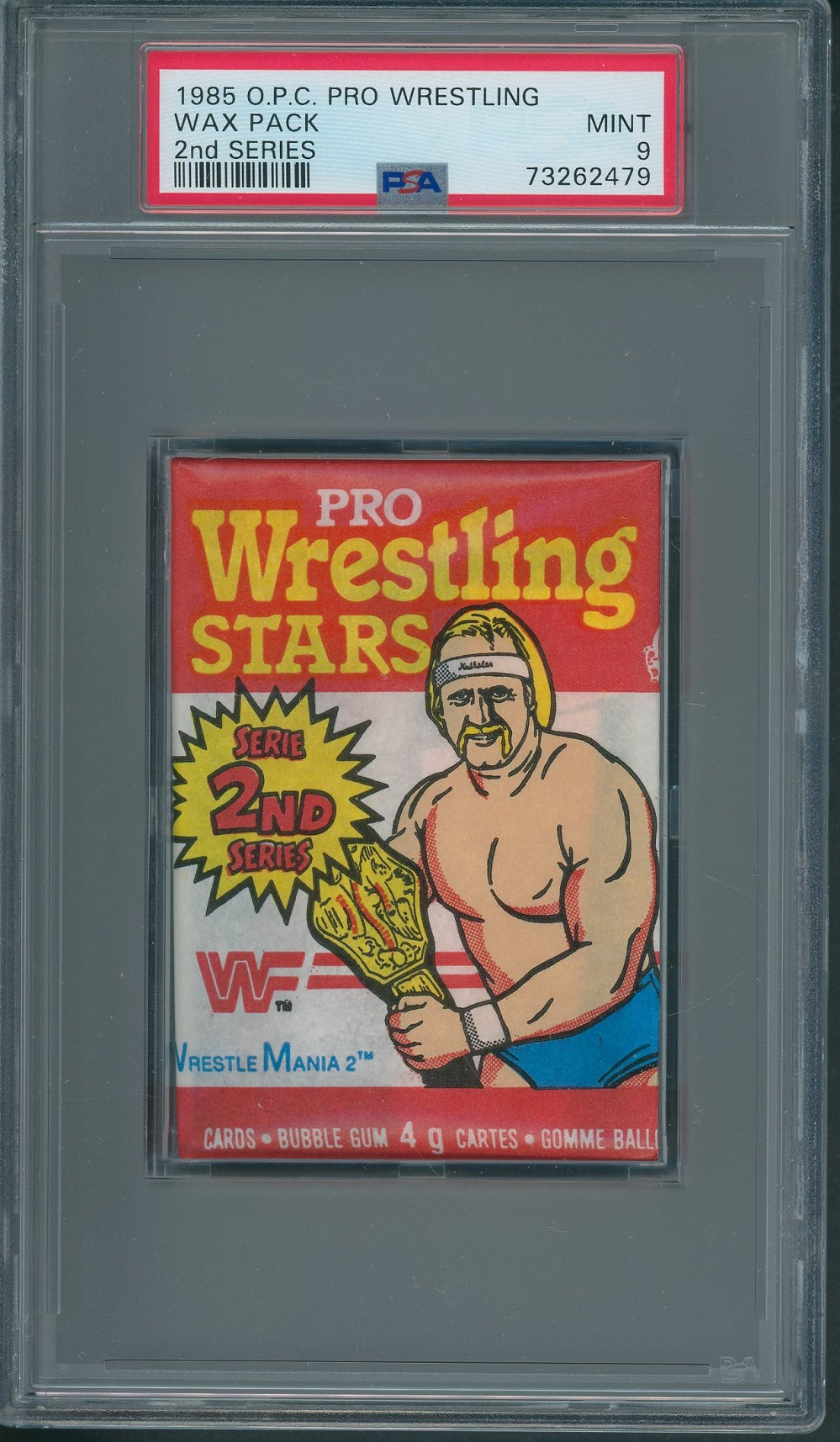 1985 OPC O-Pee-Chee WWF Pro Wrestling Stars Unopened Series 2 Wax Pack PSA MINT 9