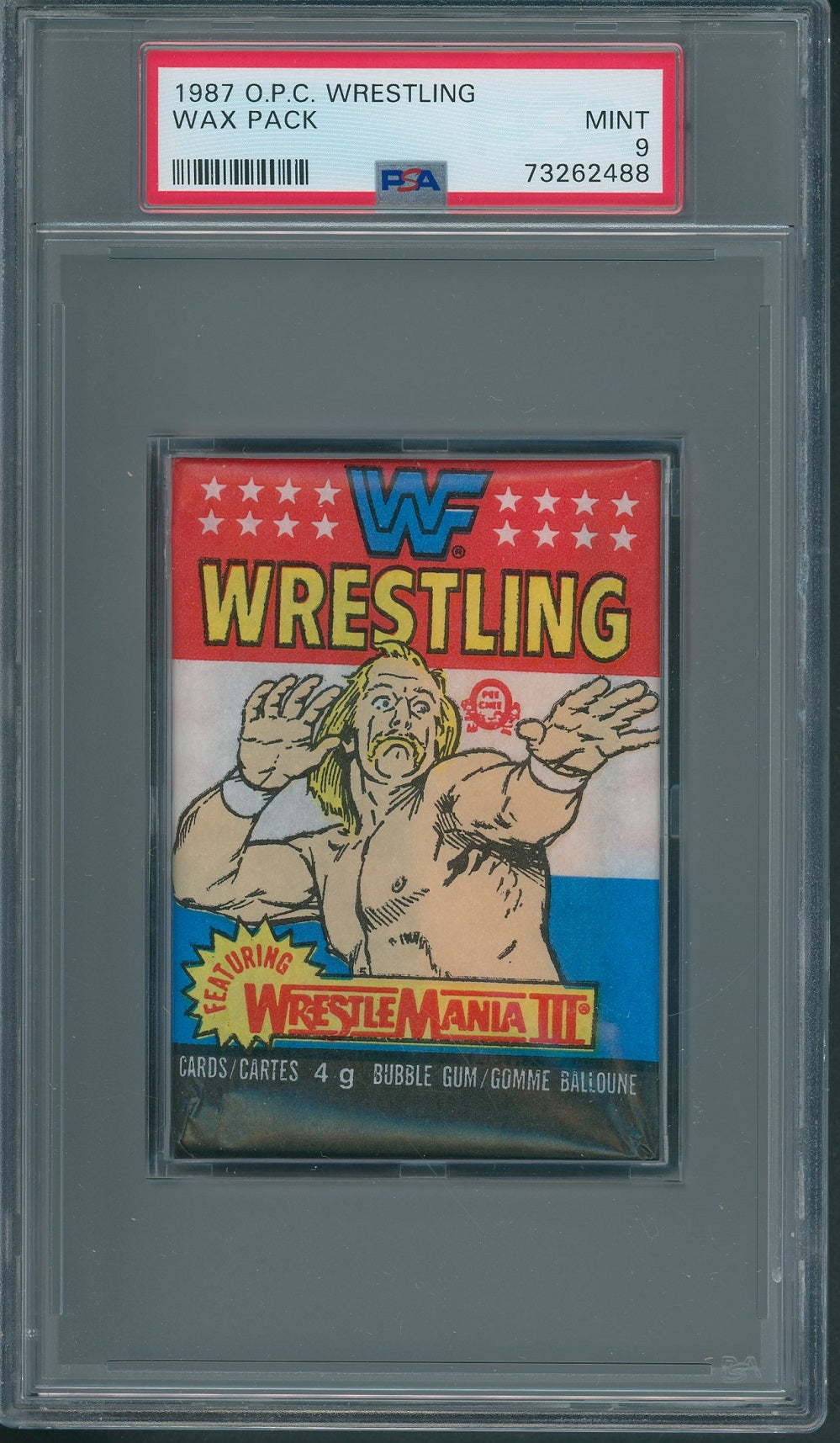 1987 OPC O-Pee-Chee WWF Wrestling Unopened Wax Pack PSA 9