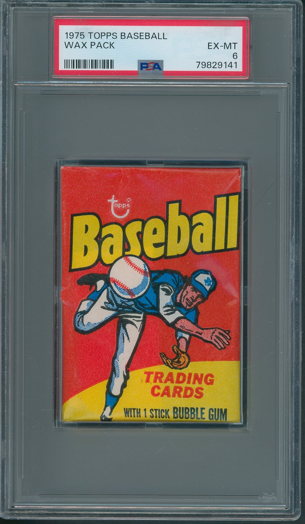 1975 Topps Baseball Unopened Wax Pack PSA 6 *9141