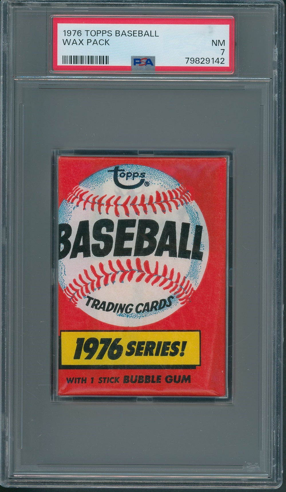 1976 Topps Baseball Unopened Wax Pack PSA 7 *9142