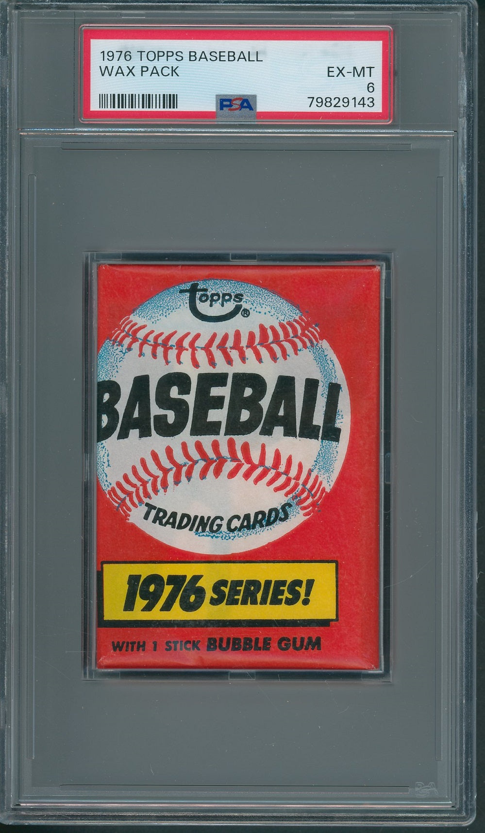 1976 Topps Baseball Unopened Wax Pack PSA 6 *9143