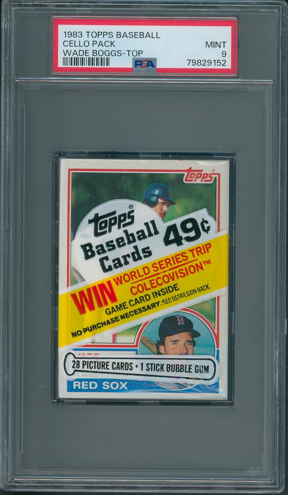 1983 Topps Baseball Unopened Cello Pack (Boggs Top) PSA 9 *9152