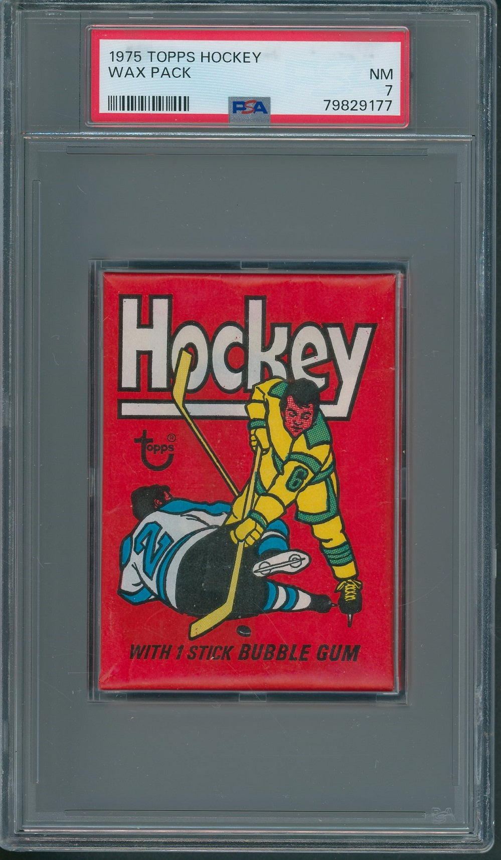 1975 1975/76 Topps Hockey Unopened Wax Pack PSA 7 *9177
