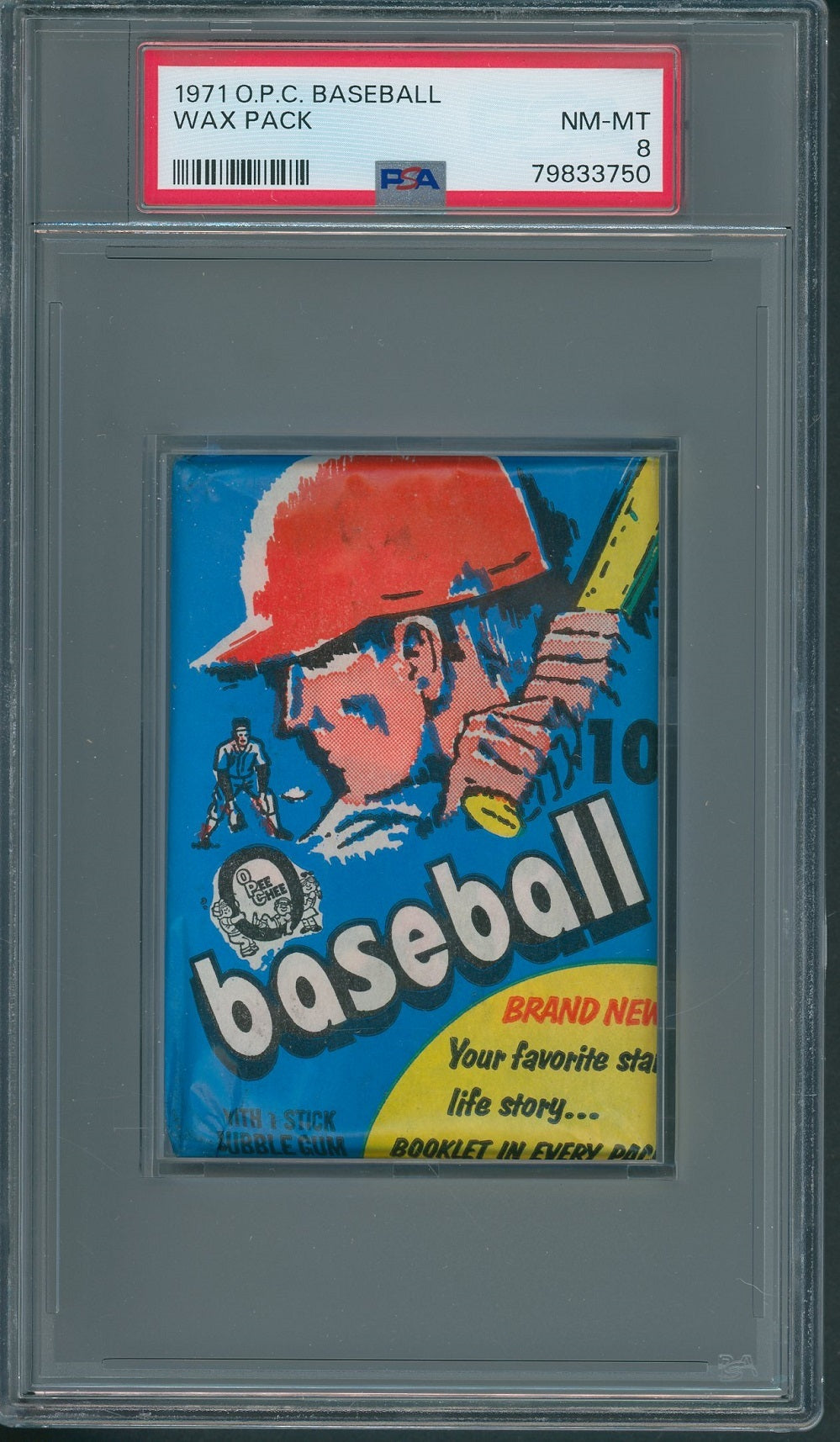 1971 OPC O-Pee-Chee Baseball Unopened Wax Pack PSA 8 *3750