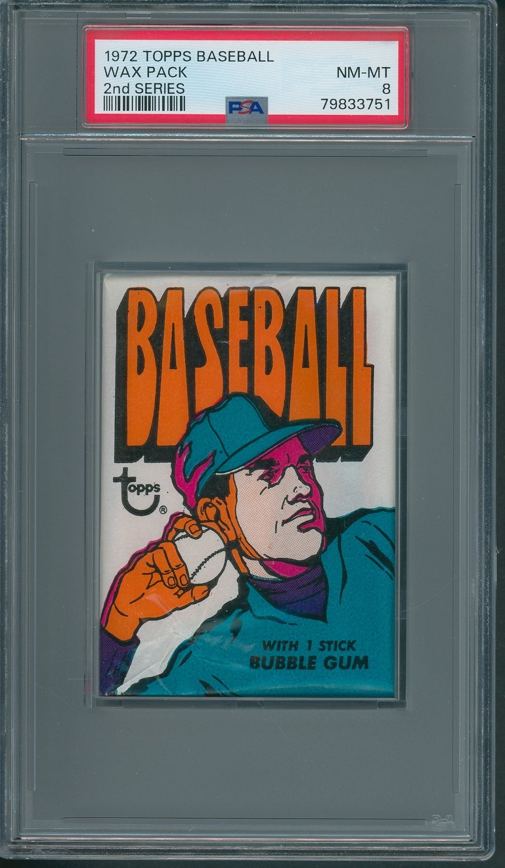 1972 Topps Baseball Unopened 2nd Series Wax Pack PSA 8 *3751