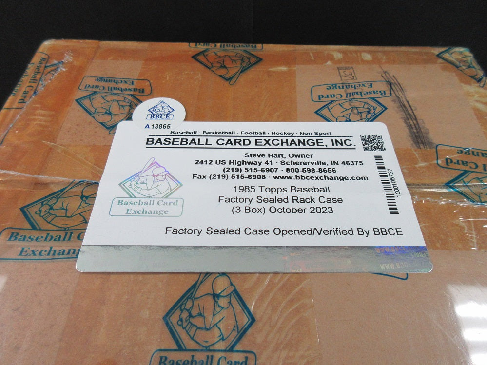 1985 Topps Baseball Factory Sealed Rack Case (3 Box) (BBCE) (A13865)