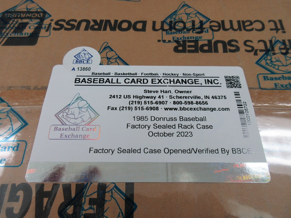 1985 Donruss Baseball Factory Sealed Rack Case (BBCE) (A13860)