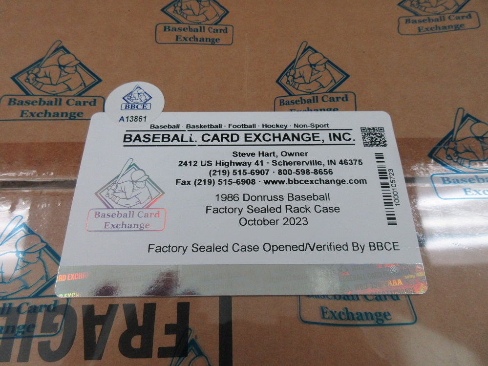 1986 Donruss Baseball Factory Sealed Rack Case (BBCE) (A13861)