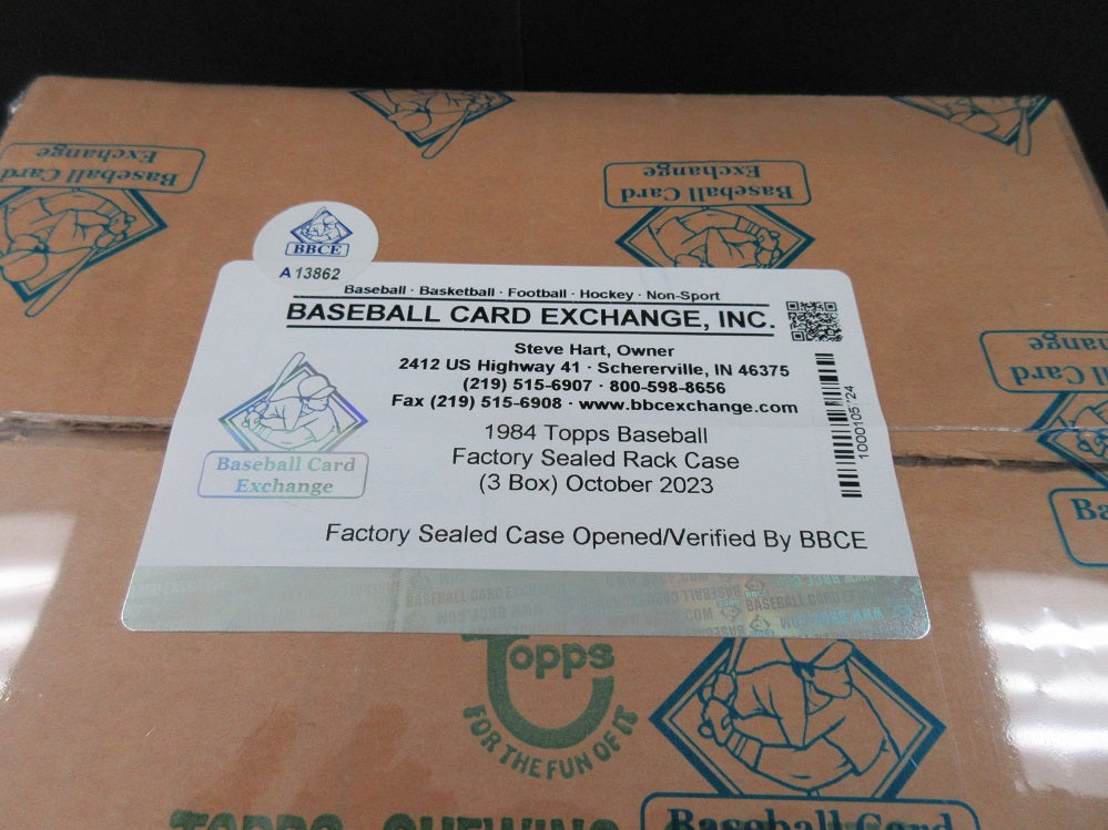 1984 Topps Baseball Factory Sealed Rack Case (3 Box) (BBCE) (A13862)