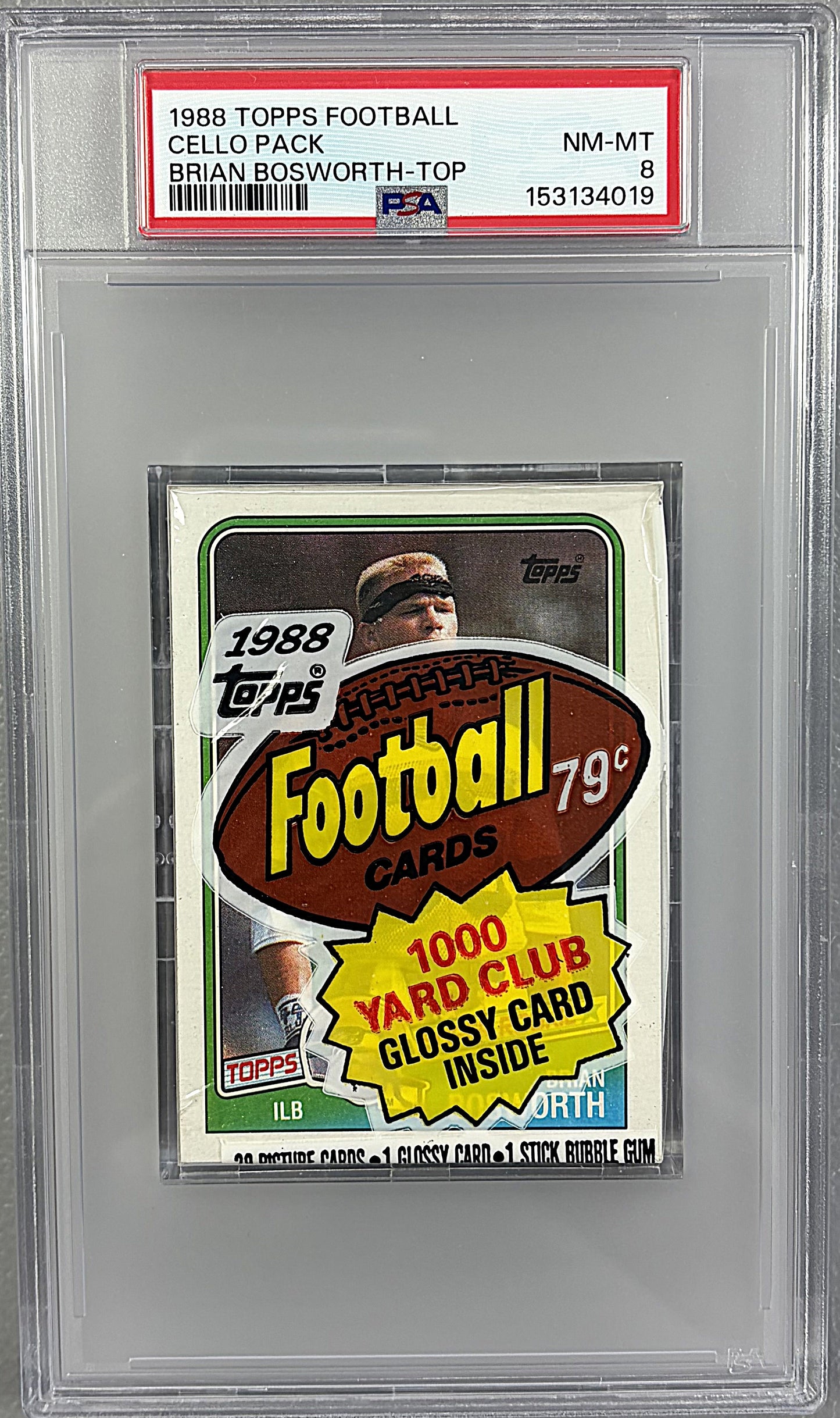 1988 Topps Football Unopened Cello Pack PSA 8 B. Bosworth RC Top *4019