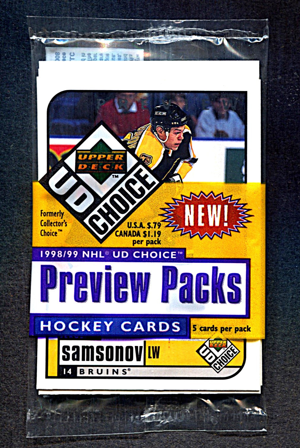 1998/99 Upper Deck UD Choice Hockey Unopened Preview Pack (5)