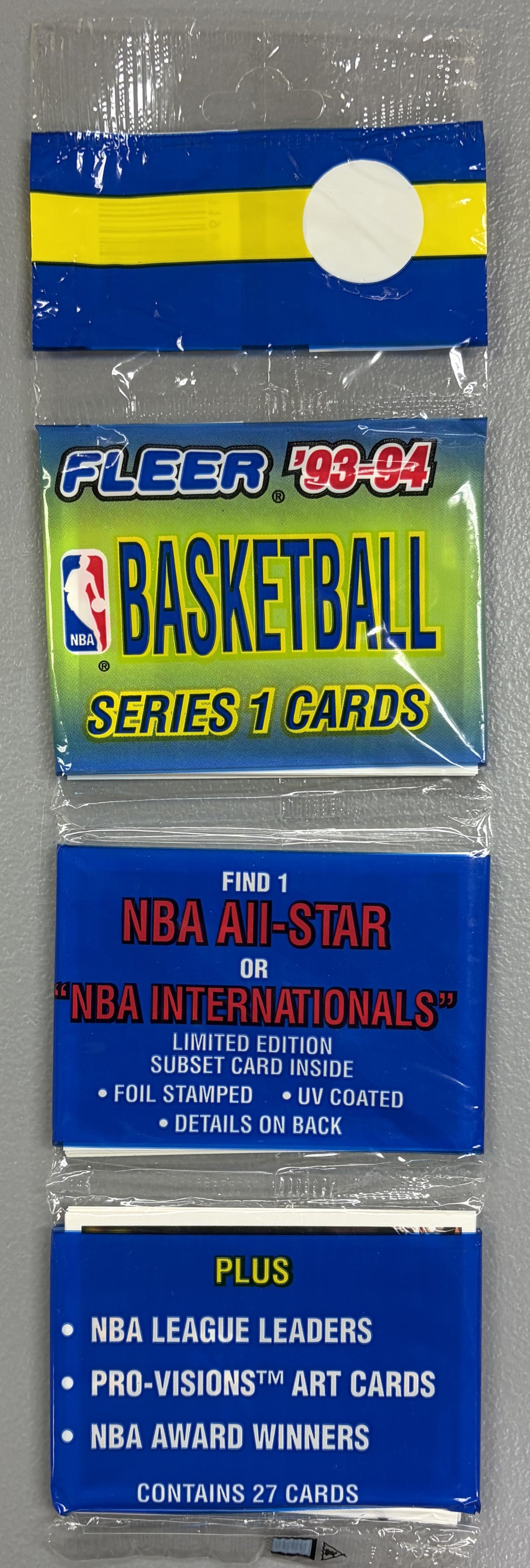 1993/94 Fleer Basketball Unopened Series 1 Rack Pack (27)