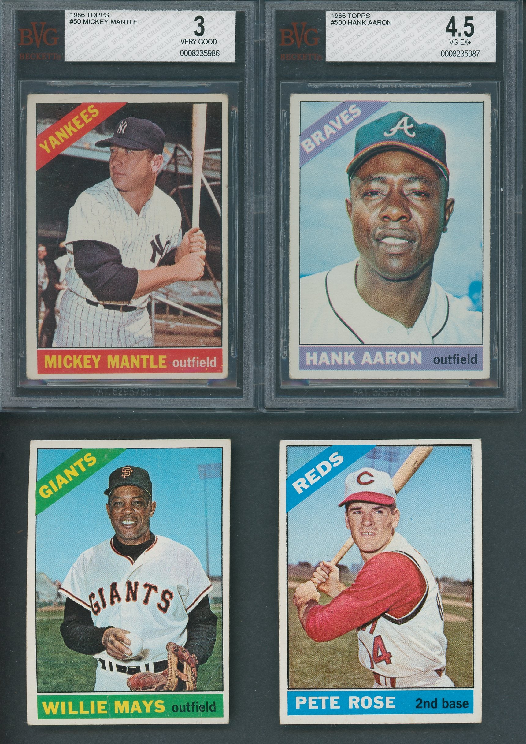 1966 Topps #500 Hank Aaron Atlanta Braves Baseball Card Low