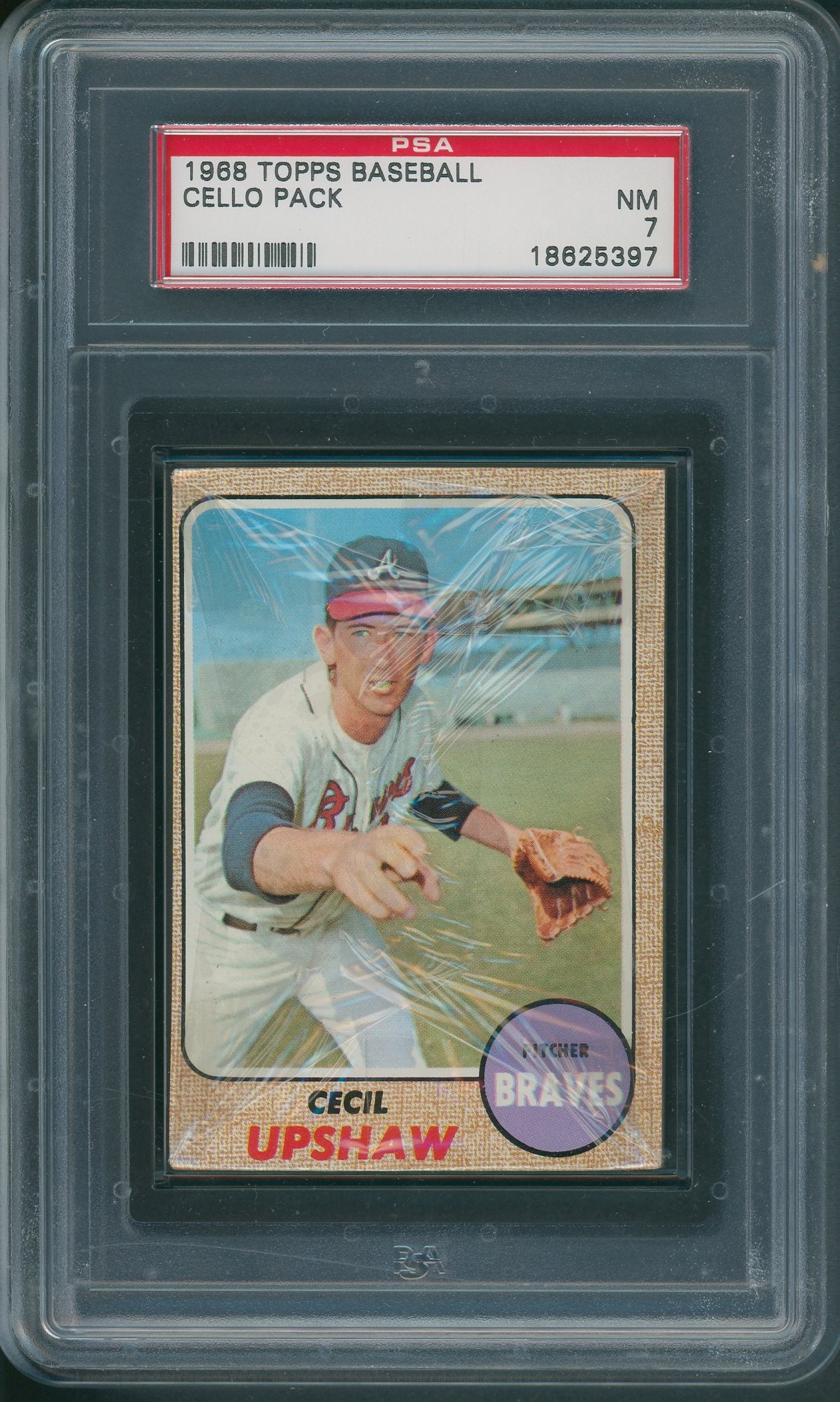 1968 Topps Baseball Unopened Cello Pack PSA 7