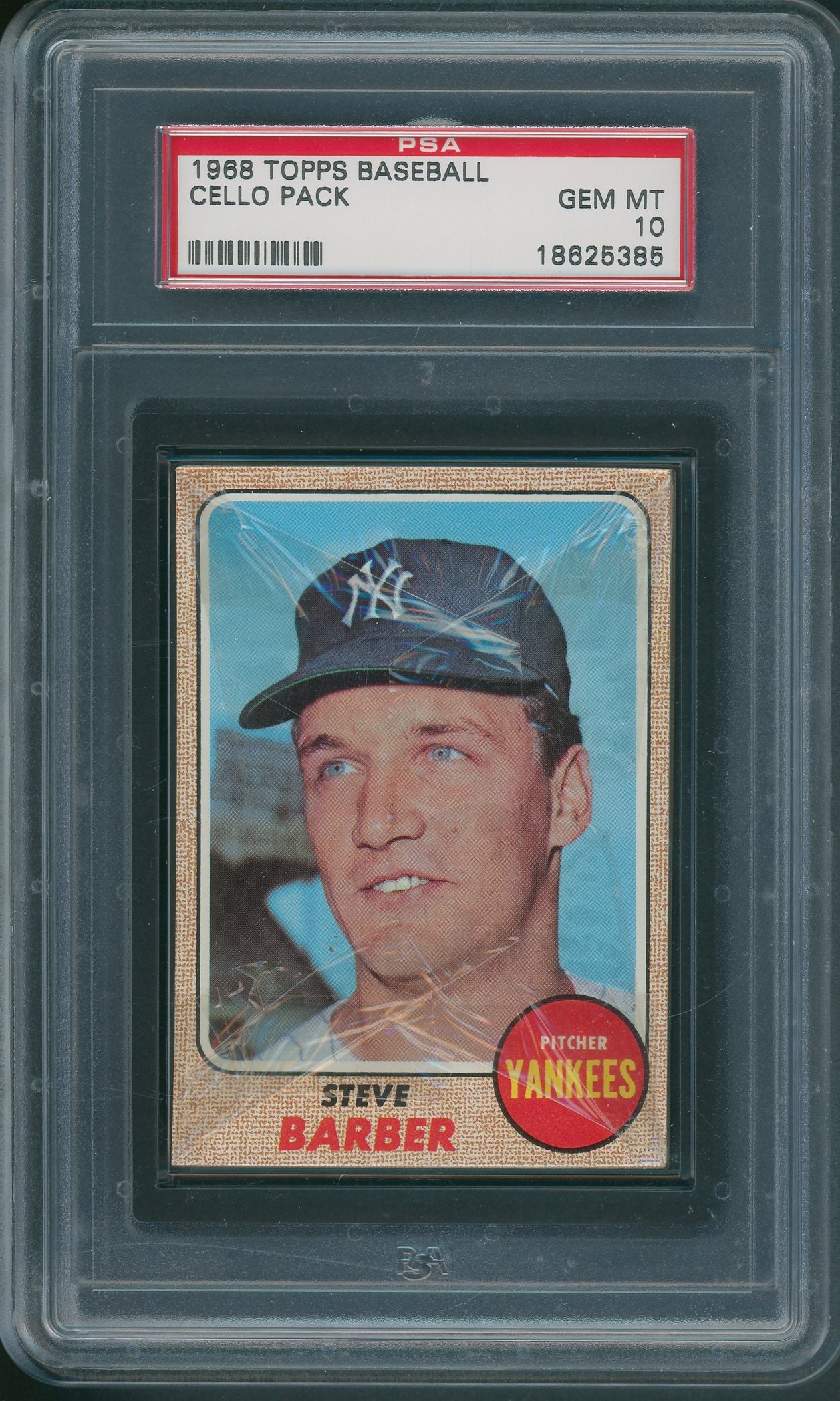 1968 Topps Baseball Unopened Cello Pack PSA 10