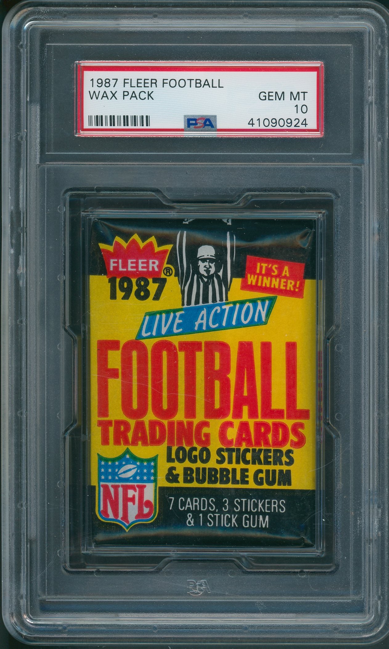 1987 Fleer Football Unopened Wax Pack PSA 10
