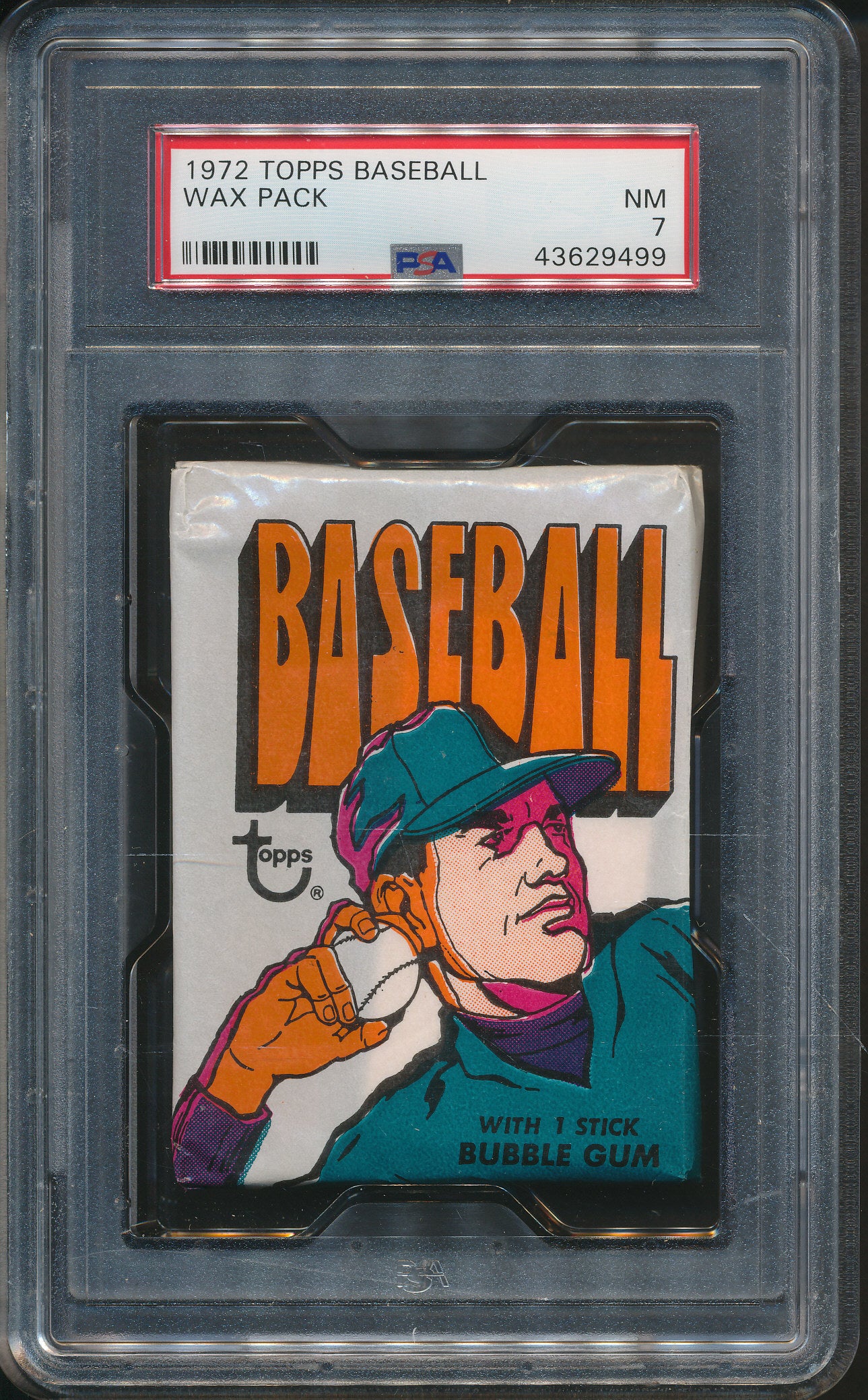 1972 Topps Baseball Unopened Wax Pack PSA 7