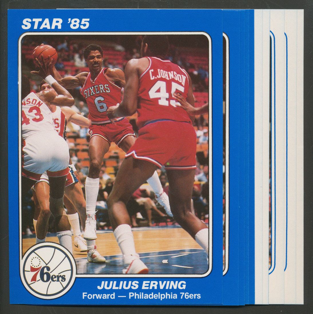 1985 Star Basketball 76'ers Team Supers 5x7 Complete Set