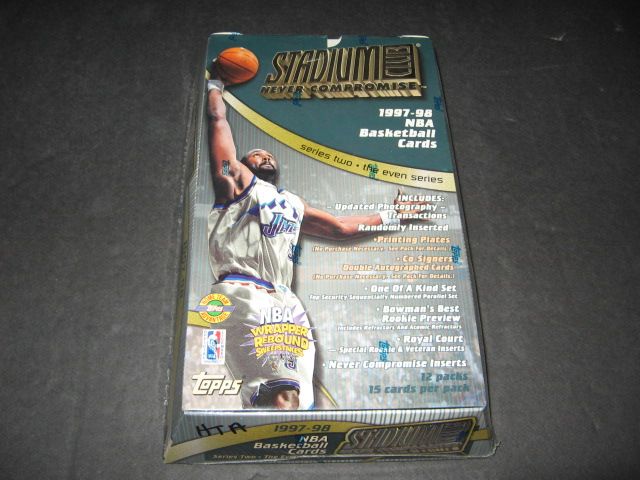 1997/98 Topps Stadium Club Basketball Series 2 Jumbo Box