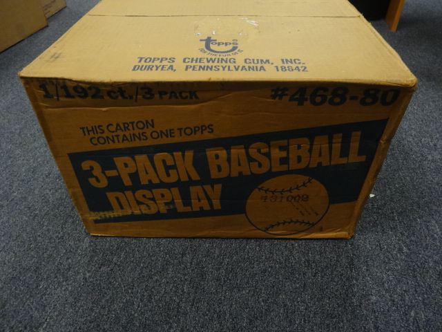1980 Topps Baseball Wax Pack Rack Pack Case (192 Count) (Sealed)