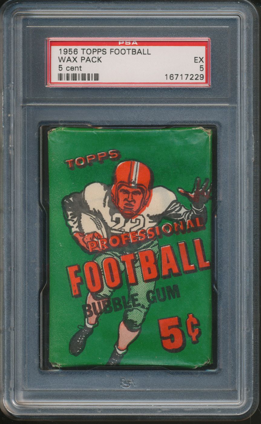 1956 Topps Football Unopened 5 Cent Wax Pack PSA 5 (Dark)