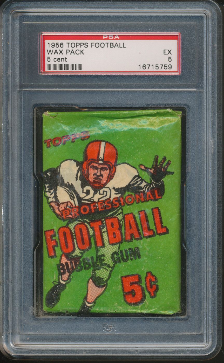 1956 Topps Football Unopened 5 Cent Wax Pack PSA 5 (Light)