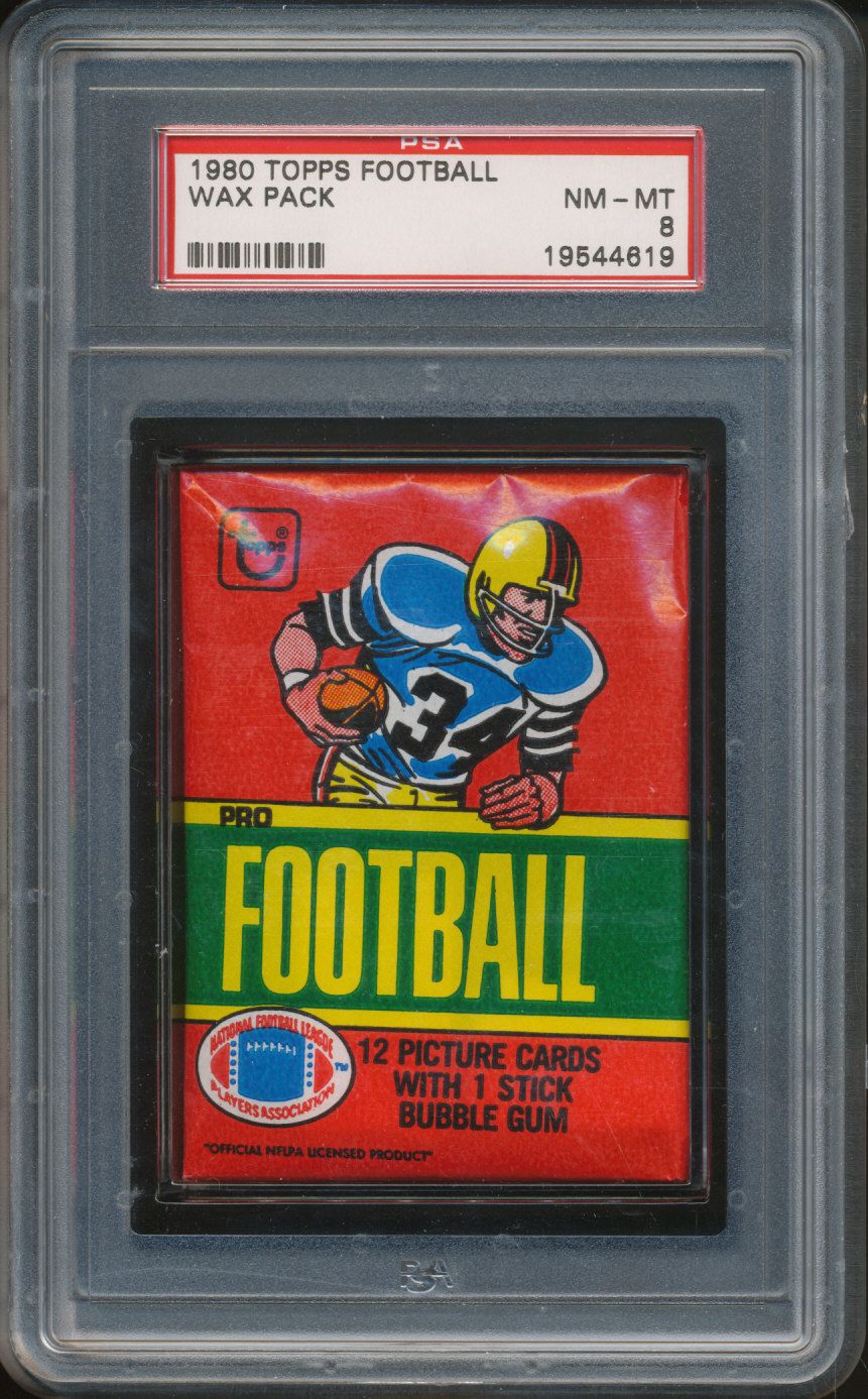 1980 Topps Football Unopened Wax Pack PSA 8