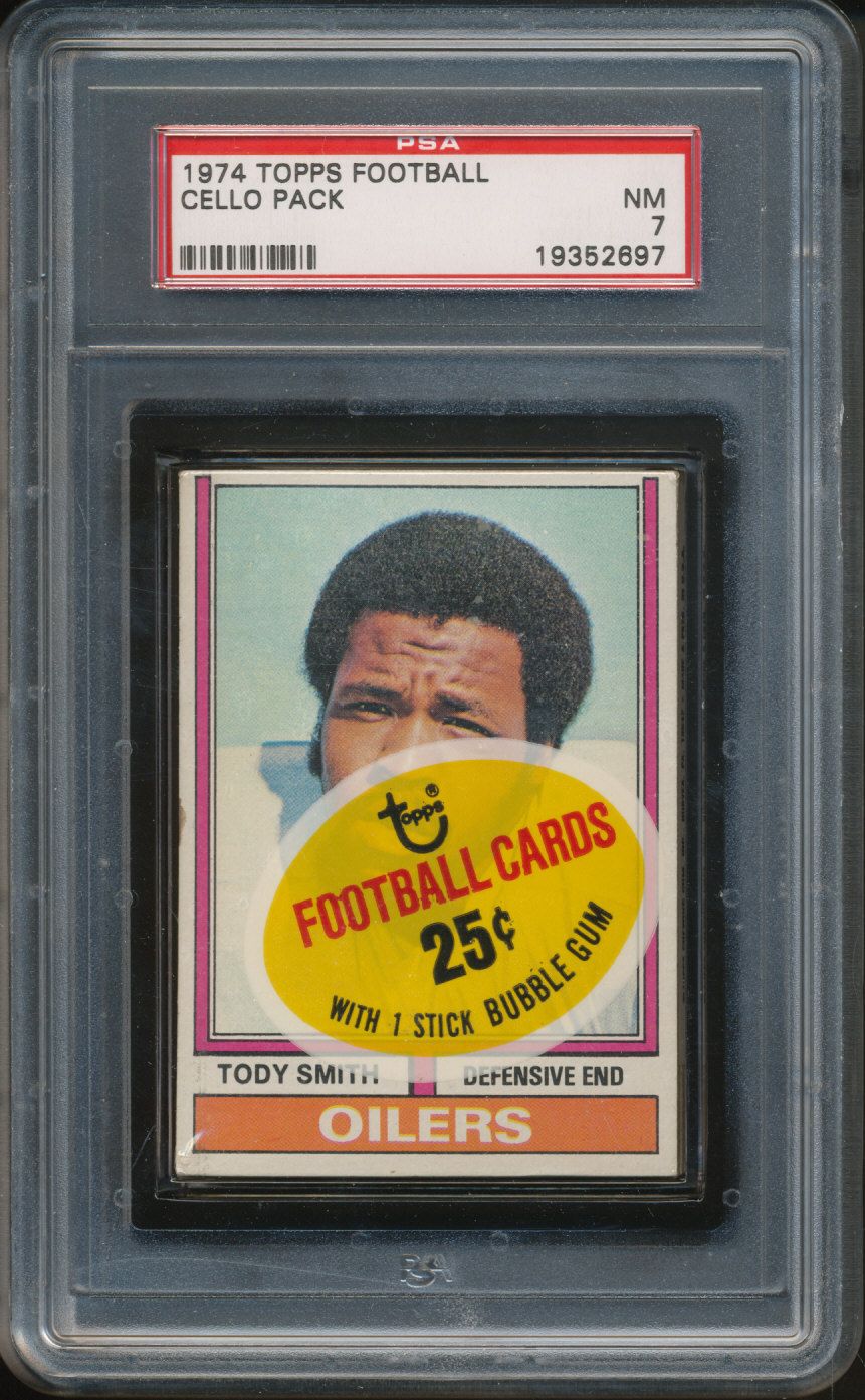 1974 Topps Football Unopened Cello Pack PSA 7