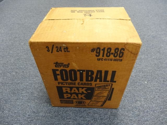 1986 Topps Football Rack Pack Case (3 Box) (Sealed)